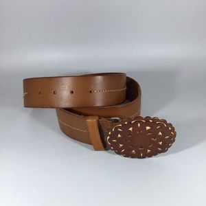 Abercrombie & Fitch large oval buckle cognac belt